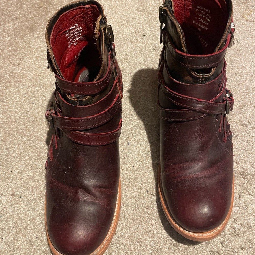 Freebird by Steven Burgundy Belfast Ankle Booties
